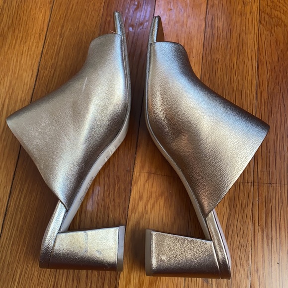 Rachel Zoe Gold Mika Metallic Leather Block Heel Mules women’s size 6.5 - Picture 12 of 16